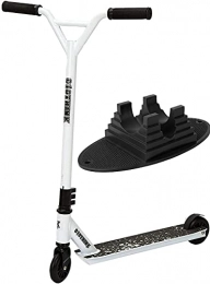 Clothink Scooter Clothink Universal Pro Stunt Scooter White - Stunt Scooter with 100 mm PU Wheels for Ages 7 and Above (for 120 cm to 185 cm) style, Tricks, High Performance Scooter