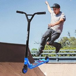 NXQMKJ Scooter Extreme Sports Scooter for Young Adults Cool Stunt Two-Wheel Auto Pedal Scooter with 360 ° Rotatable Handlebar / Y-Shaped Handlebar-Blue