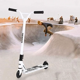 NXQMKJ Scooter Extreme Sports Scooter for Young Adults Cool Stunt Two-Wheel Auto Pedal Scooter with 360 ° Rotatable Handlebar / Y-Shaped Handlebar-White