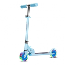  Scooter Fitness Equipment 2 Wheel Adjustable Height Scooter With LED Light Up Wheels for Home Gym (Color : Blue)