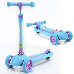 BYOUQ Scooter Foldable Scooters For Kids, Scooters 3 Wheel For Toddler Scooter For Girls Boys 3 Adjustable Height Lean To Steer With Wide Deck PU Flashing Wheels For Children 3 To 12 Years Old
