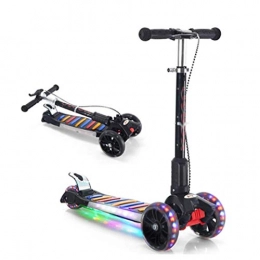 FUJGYLGL Scooter FUJGYLGL 3 Wheel Scooter Boys Girls Scooter Handbrake 3 Wheel Scooter Easy to Fold Kick Scooter Big Wheel with Musical Lighting Suitable for 1-6 Years Old Kid Birthday Gifts (Color : B)