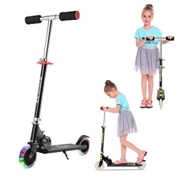 FXQIN Scooter FXQIN Foldable Scooter for Kids 2 Wheel Kick Scooter with LED Light Up Wheels and 3-gear Adjustable Height Scooter for Toddler Girls Boys Age 3+, 50kg Weight Capacity