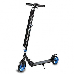 GAOJINXIURZ Scooter GAOJINXIURZ Scooter Bars, Adult Scooter, Scooter Wheels, Kick Folding for Teen / Adult, Shock Absorbing Adjustable Kick with Rear Brake and Foot Support, Pu Flashing Wheel, 100Kg Load (Color : Blue)