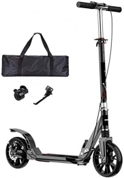 GTJF Kick Scooters Foldable Kick Scooter For Adults/Teens - All Terrain Big Wheels Scooter With Handbrake Carry Bag & Suspension - Max Load 150 Kg / 330 Lbs (Color : Black)