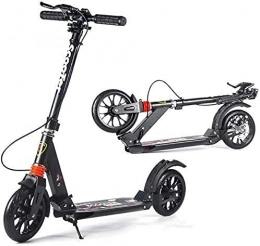 HAO KEAI Scooter HAO KEAI Kick Scooters for Teens / Adults Scooters Adult Adult Kick With Big Wheels Hand Disc Brake Folding Dual Suspension Commuter Adjustable Height - Supports 330 Lbs (Color : Black)