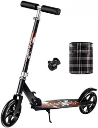 HAO KEAI Scooter HAO KEAI Kick Scooters for Teens / Adults Scooters Adult Big Wheels Adult Kick Hight-Adjustable Urban With Bell And Basket Folding Commuter For Teens Kids Age 12 Up (Color : Black)