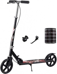 HAO KEAI Scooter HAO KEAI Kick Scooters for Teens / Adults Scooters Adult Folding Adult Kick With Big Wheels And Handbrake Adjustable Height City Push Commuter Heavy Duty Load 330 Lbs (Color : Black)