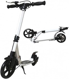 HAO KEAI Scooter HAO KEAI Kick Scooters for Teens / Adults Scooters Adult Kick For Adult Kids Teens - Big Wheels Disc Hand Brake Folding With Dual Suspension Adjustable Height Max 330 Lbs (Color : White)
