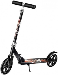 HAO KEAI Scooter HAO KEAI Kick Scooters for Teens / Adults Scooters Adult Portable Folding Adult Kick Adjustable Height Push With Big Wheels For Commuting Non-slip Frosted Deck & Rear Fender Brake (Color : Black)