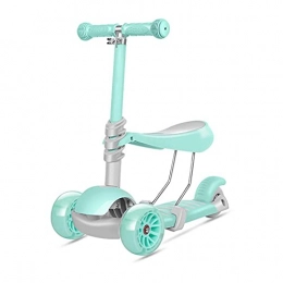 HDZW Scooter HDZW Three-in-one Children's Scooter Multifunctional Baby Walker Three-wheel Scooter With Mobile Seat And Flashing Wheels For Children Gift For Boy Girl 5.7 (Color : Blue)
