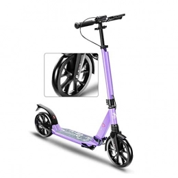 HJPWRL-HuaBanChe Scooter, Children's Scooter Stunt, Folding Pedal Scooter, Youth Two-wheeled Scooter, Double Suspension, Stylish Collapsible Commuter Scooter, 120 Kg Load (Color : Purple)
