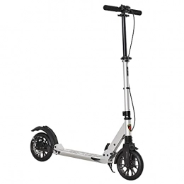Homcom Scooter HOMCOM Adult Teens Kick Scooter Foldable Height Adjustable Aluminum Ride On Toy for 14+ with Rear Wheel & Hand Brake, Shock Mitigation System - Silver