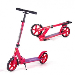 HUYYA Scooter HUYYA Scooter for Adult, Quick-Release Folding System, Adjustable Height Big Wheels Scooters, Lightweight and Portable for Outdoor use, Max Load 100kg / 220lb, red