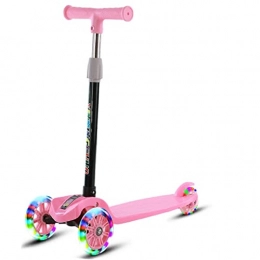 JUSTPENGHUI Scooter JUSTPENGHUI Foldable Adjustable Height 3 Wheel City Scooter Gift Scooter Three Wheel Folding Scooter (Color : Pink)