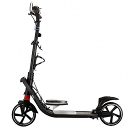 LANGWEI Scooter LANGWEI Adults Big Wheels Scooter, Lightweight Mopeds Folding Freestyle Kick Scooter with Double Shock Absorber with Hand Brake & Big Wheel Disc Brake, Black