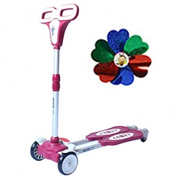 LJ Scooter,Outdoor Sports Scooter Kick,Adjustable Boys/Girls Kick for 80-160Cm Height, 50Kg Load, Detachable Toddler with Windmill, Senditive Brake Adult Child Toy Balance Car Mini,Red,Red