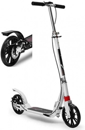 LLNZQ Scooter LLNZQ Adult scooter Adult Kick Scooter With Big Wheels And Disc Handbrake Dual Suspension Folding Commuter Scooter For Heavy People - Supports 330lbs WJHCDDA (Color : White)
