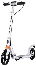 LLNZQ Scooter LLNZQ Adult scooter Big Wheels Adult Kick Scooter With Hand Brake Dual Suspension Folding Commuter Scooter Height Adjustable - Support 220 Lbs WJHCDDA (Color : White)