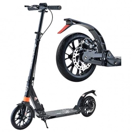 LXLA - Adult Kick Scooter Scooter LXLA - Adult Kick Scooter with Big Wheels and Disc Handbrake, Dual Suspension Folding Commuter Scooter, Height Adjustable - Supports 220lbs (Color : Black)