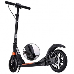 LXLA - Adult Kick Scooter Scooter LXLA - Adult Kick Scooter with Big Wheels Hand Disc brake, Folding Dual Suspension Commuter Scooter, Adjustable Height, Supports 330lbs (Color : Black)