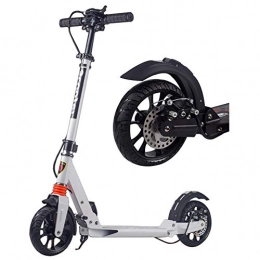 LXLA - Adult Kick Scooter Scooter LXLA - Adult Kick Scooter with Disc Handbrake and Ultra Wide Big Wheels, Folding Dual Suspension Push Scooter for Commuting / Leisure / Transportation, Load 150 kg (Color : White)