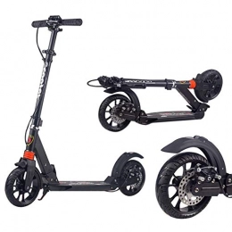 LXLA - Adult Kick Scooter Scooter LXLA - Adult Kick Scooter with Ultra Wide Big Wheels and Disc Handbrake, Unisex Teens Kids Commuter Kick Scooter, Foldable & Height Adjustable - Supports 330lbs (Color : Black)