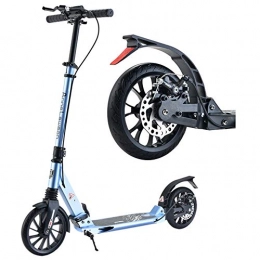 LXLA - Adult Kick Scooter Scooter LXLA Big Wheel Scooter for Adult Kids Teens, Foldable Kick Scooters with Hand Brake and Dual Suspension, Height Adjustable - Load 100kg (Color : Blue)