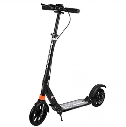 MELKEVDY Adult Scooter,Lightweight Easy Folding Kick Scooter Street Push Scooter with Dual Suspension Adjustable Handlebar, 200Mm Wheels,Double Brake + Double Shock Absorption,Black