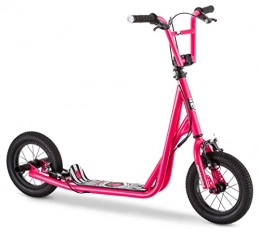 Mongoose Scooter Mongoose Unisex's Expo Scooter, Featuring Front Caliper Brakes and Rear Axle Pegs with 12-Inch Inflatable Wheels, Pink / Black
