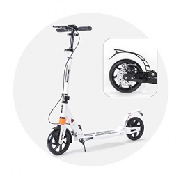Children's scooter Scooter NAN Double Brake Adult Human Scooter, White Two-wheeled Scooter, Hand Brake Foot Brake Foldable Youth Universal Load Up To 100KG (Color : B)