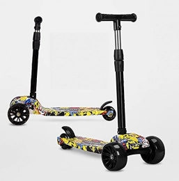 OUWTE Scooter OUWTE A Kick Scooter for Kids - Lightweight, Foldable, LED Light-up Scooter, Adjustable Handlebar, Rear Brake, Lightweight Design, Children's Scooter 3 4 5 6-year -aged Child