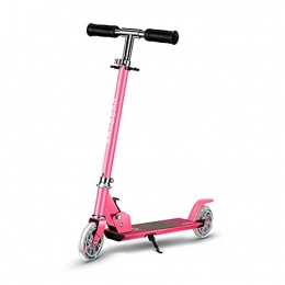 PTHZ Scooter PTHZ 2-Wheel Scooter, Folding Foot Scooter with 2 LED Light-Up Wheels, 3 Adjustable Height & One-Button Folding Release System, Suitable for Children Aged 3 To 10, Pink