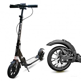 QZ Adult Kick Scooter with Disc Brake, Folding Scooters With Dual Suspension/Big Wheels, for Commuter/School/Big Kids (Color : Black)