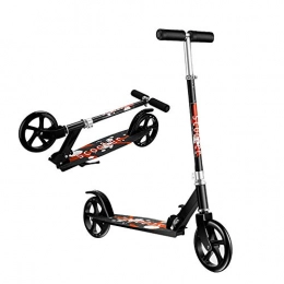 Relaxbx Scooter Relaxbx Adult Teen Big Wheel Kick Scooter Folding Lightweight Adjustable Height Commuter Scooter with Rear Fender Brake, 220 lbs Capacity, Black
