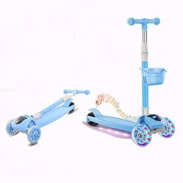rff Scooter rff 4-wheel Kick Scooter For Children Aged 2-14 Using Height Adjustable Foldable LED Light Wheel To Support Multi-color Within 80 Kg Weight (Color : B)
