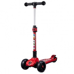 Dzwyc Scooter Scooter Aluminum Alloy Reinforced Kick Scooter for Kids - Adjustable Height W / Extra-Wide Deck PU Flashing Wheels Great Kids Scooter & Toddler Three-scooters (Color : Red)