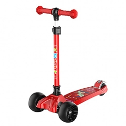  Scooter scooter Scooter, Three-Gear Height Adjustment Is Free, And Wear-Resistant Flashing Wheels Are Enlarged, Making It Safer To Ride(Color:red)