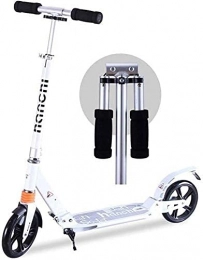 YAOJIA Scooter scooters for Adults Kids Teenagers Adult Scooter Teenager Foldable 3 Levels Adjustable Height 2-Wheel Kick Scooter With Rear Fender Brake，200mm Big Wheels For Teens Young Women Men ( Color : White )