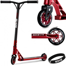SOKE Scooter SOKE Stunt Scooter XTR Kick Scooter ABEC 9 Ball Bearing Scooter Red for Adults and Children