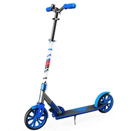 Swagtron Scooter SWAGTRON K8 Folding Kick Scooter with Kickstand for Kids & Teens, XL 8” Big Wheels & ABEC-9 Bearings Lightweight, Height-Adjustable Stem, 220lb Rider Capacity (Blue)