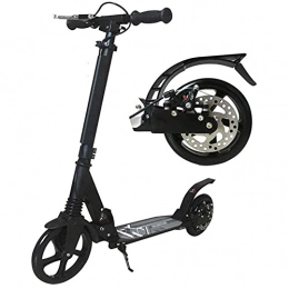 THj Scooters Kick Scooters Outdoor Riding Portable Scooter-Adult Kick Scooter with Disc Hand Brake, Double Suspension Folding Glider, 2 Large Rubber Wheels and Adjustable Height, Support 330 Lb,White
