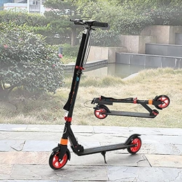 Two-wheeled folding scooter adjustable light scooter with abrasion resistance and duration for women adult men outdoor city-Red