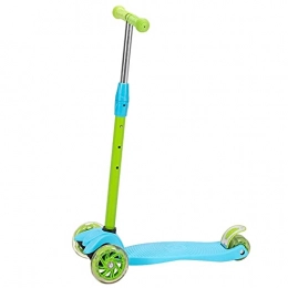 WanuigH Scooter WanuigH Children's Scooters 3-wheel Children's Scooter 3 Height-adjustable Pu Flash Wheels Convenient and Practical (Color : Green, Size : 22.4x26.8x10.6 inches)