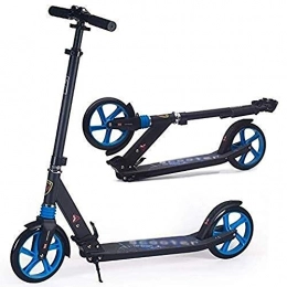 WJJ Scooter WJJ Folding Scooter for Kids Outdoor Riding Portable Scooter-Folding Adult Kick Scooter with Big Wheels - Unisex Black Commuter Scooter with Front Suspension, Adjustable Height - Supports 220 Lbs