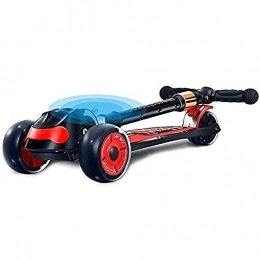 WJJ Scooter WJJ Folding Scooter for Kids Scooter Bars, Adult Scooter, Scooter Wheels, Kick Folding with Large Pu Wheel, Adjustable Kick with Wide Pedal and Rear Brake, 100 Kg Capacity, Best Gift for Boy / Girl
