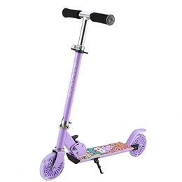 WXF Scooter wxf Children's Scooter Easy Folding System 2 Wheels Shock Absorption Transportation Aluminum Alloy Scooter Portable Scooter Silent Non-slip PU Flashing Wheel (purple)