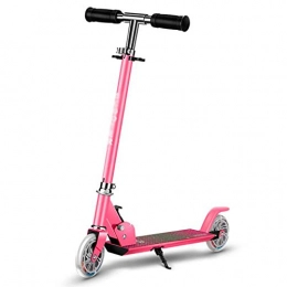 XBSLJ Scooter XBSLJ Kick Scooter, Kids Scooter PU Rubber Tire with LED Light Up Wheels Light weight 3 Adjustable Height for Children Girls Boys Kids-Pink
