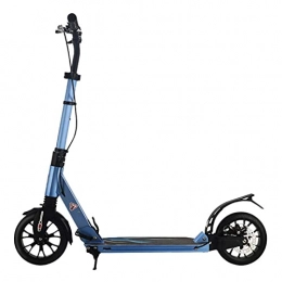 XiYou Scooter XiYou Adult Kick Scooter 2 Big PU Wheels 200 Mm, Urban Commuter Scooter Foldable for Big Teens / Children, Hight-Adjustable (Blue)