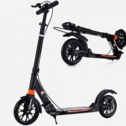 XYEJL Scooter XYEJL Scooter for Kids and Adults 10 Years and Up, Adjustable Height Scooter, Front&rear Wheel Anti Shock Suspension, Quick Release Folding System, for Adults and Teens, Black